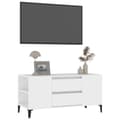 Miniatyrbild 4 av 11: vidaXL Tv-bänk vit 102x44,5x50 cm konstruerat trä