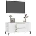 Miniatyrbild 5 av 11: vidaXL Tv-bänk vit 102x44,5x50 cm konstruerat trä