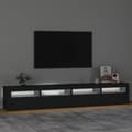 Miniatyrbild 3 av 11: vidaXL Tv-bänk med LED-belysning Svart 240x35x40 cm