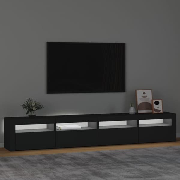 vidaXL Tv-bänk med LED-belysning Svart 240x35x40 cm