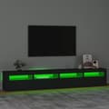 Miniatyrbild 4 av 11: vidaXL Tv-bänk med LED-belysning Svart 240x35x40 cm
