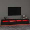 Miniatyrbild 5 av 11: vidaXL Tv-bänk med LED-belysning Svart 240x35x40 cm
