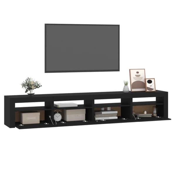 vidaXL Tv-bänk med LED-belysning Svart 240x35x40 cm