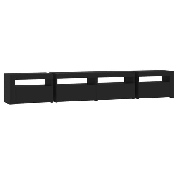 vidaXL Tv-bänk med LED-belysning Svart 240x35x40 cm