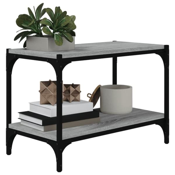 vidaXL Tv-bänk grå sonoma 60x33x41 cm konstruerat trä och stål