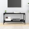 Miniatyrbild 3 av 11: vidaXL Tv-bänk svart 80x33x41 cm Konstruerat trä och stål