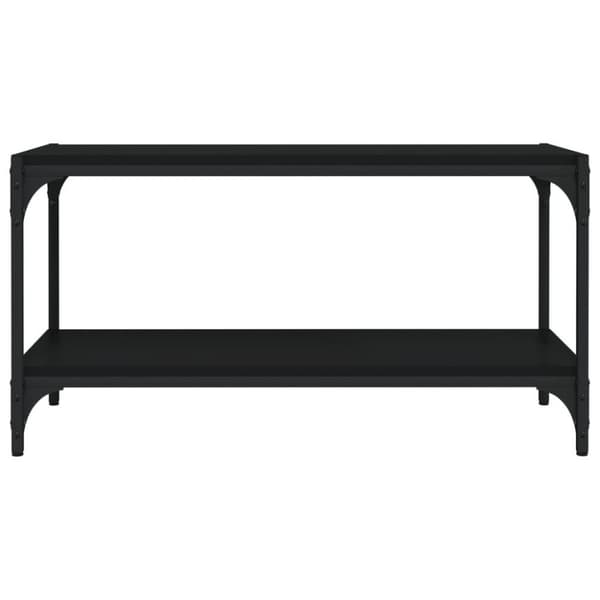 vidaXL Tv-bänk svart 80x33x41 cm Konstruerat trä och stål