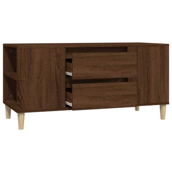 vidaXL TV-benk brun eik 102x44,5x50 cm konstruert tre