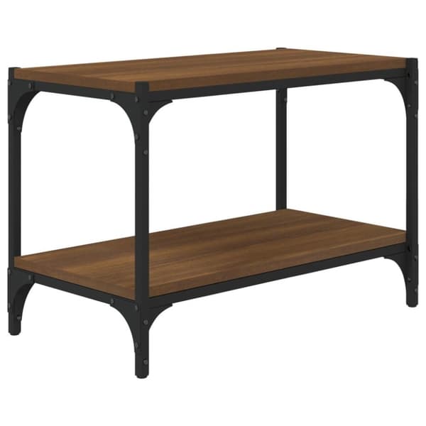 vidaXL Tv-bänk brun ek 60x33x41 cm konstruerat trä och stål