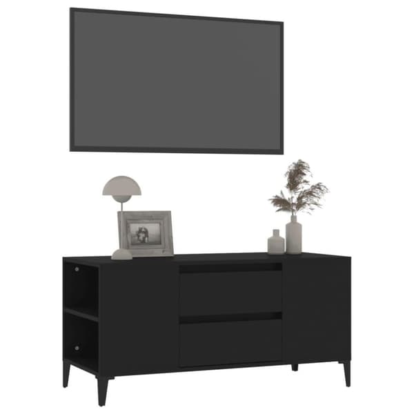 vidaXL TV-benk svart 102x44,5x50 cm konstruert tre