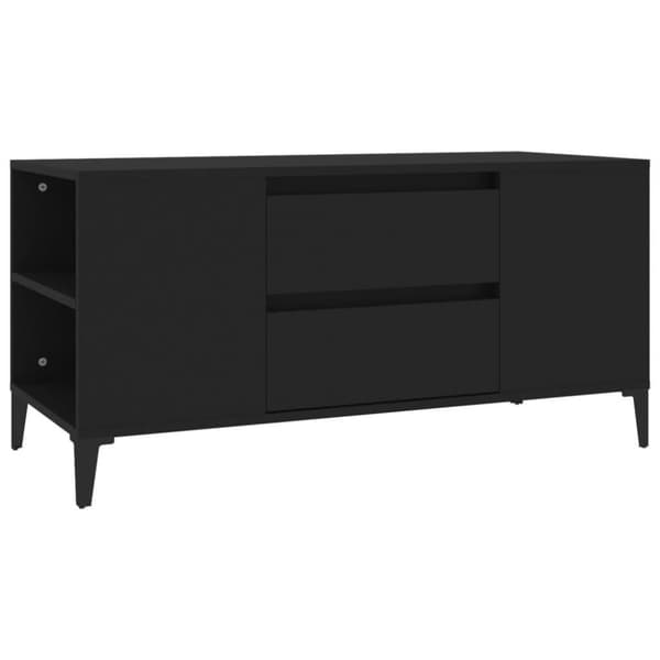 vidaXL TV-benk svart 102x44,5x50 cm konstruert tre