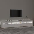 Miniatyrbild 3 av 11: vidaXL Tv-bänk med LED-belysning vit 240x35x40 cm