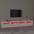 Miniatyrbild 5 av 11: vidaXL Tv-bänk med LED-belysning vit 240x35x40 cm