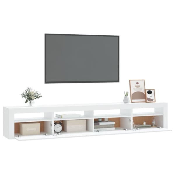 vidaXL Tv-bänk med LED-belysning vit 240x35x40 cm