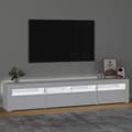 Miniatyrbilde 3 av 11: vidaXL TV-benk med LED-lys hvit 210x35x40 cm