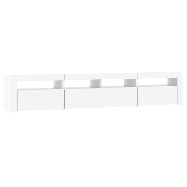 vidaXL TV-benk med LED-lys hvit 210x35x40 cm