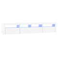 Miniatyrbilde 2 av 11: vidaXL TV-benk med LED-lys hvit 210x35x40 cm