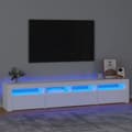 Miniatyrbilde 1 av 11: vidaXL TV-benk med LED-lys hvit 210x35x40 cm