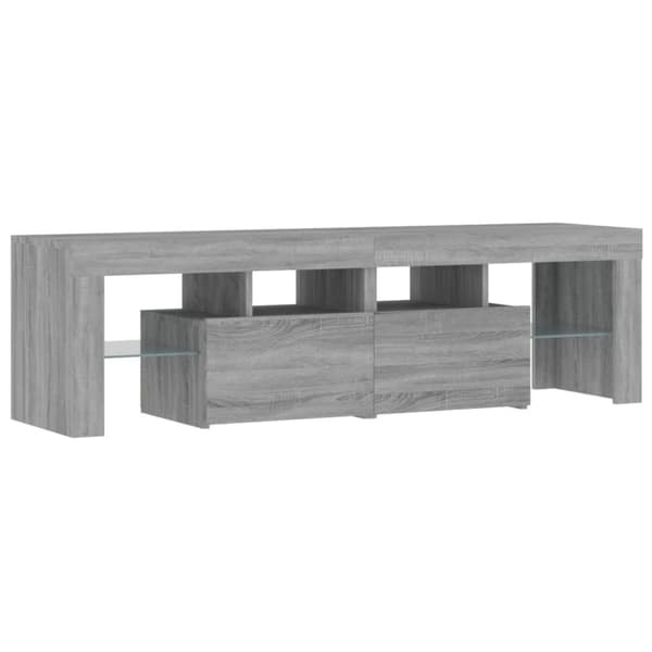 vidaXL Tv-bänk med LED-belysning grå sonoma 140x36,5x40 cm