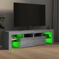 Miniatyrbild 5 av 11: vidaXL Tv-bänk med LED-belysning grå sonoma 140x36,5x40 cm