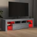 Miniatyrbild 6 av 11: vidaXL Tv-bänk med LED-belysning grå sonoma 140x36,5x40 cm