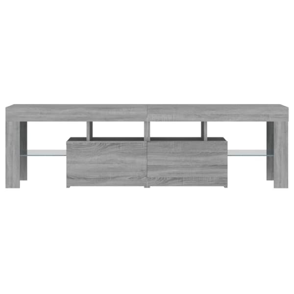 vidaXL Tv-bänk med LED-belysning grå sonoma 140x36,5x40 cm
