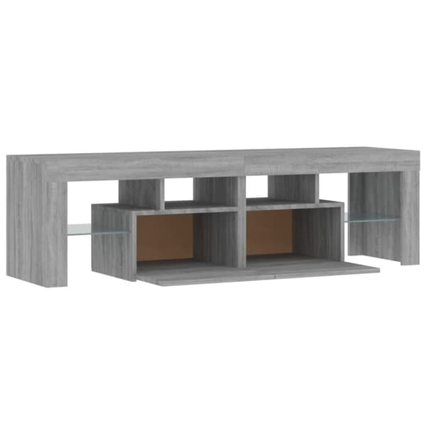 vidaXL Tv-bänk med LED-belysning grå sonoma 140x36,5x40 cm