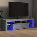 Miniatyrbild 1 av 11: vidaXL Tv-bänk med LED-belysning grå sonoma 140x36,5x40 cm