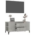 Miniatyrbilde 5 av 11: vidaXL TV-benk betonggrå 102x44,5x50 cm konstruert tre