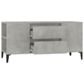 Miniatyrbilde 7 av 11: vidaXL TV-benk betonggrå 102x44,5x50 cm konstruert tre