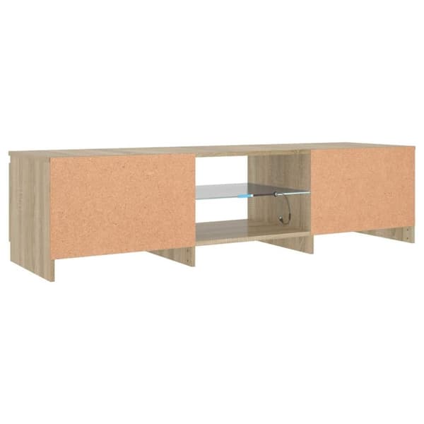 vidaXL TV-benk med LED røkt eik 140x40x35,5 cm