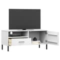 Miniatyrbilde 3 av 10: vidaXL TV-benk med metallben hvit heltre furu OSLO