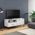 Miniatyrbilde 10 av 10: vidaXL TV-benk med metallben hvit heltre furu OSLO