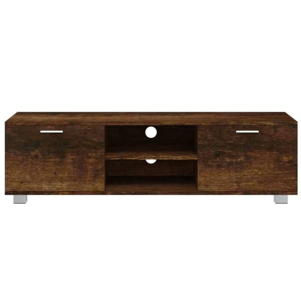 vidaXL Tv-bänk rökfärgad ek 140x40,5x35 cm konstruerat trä