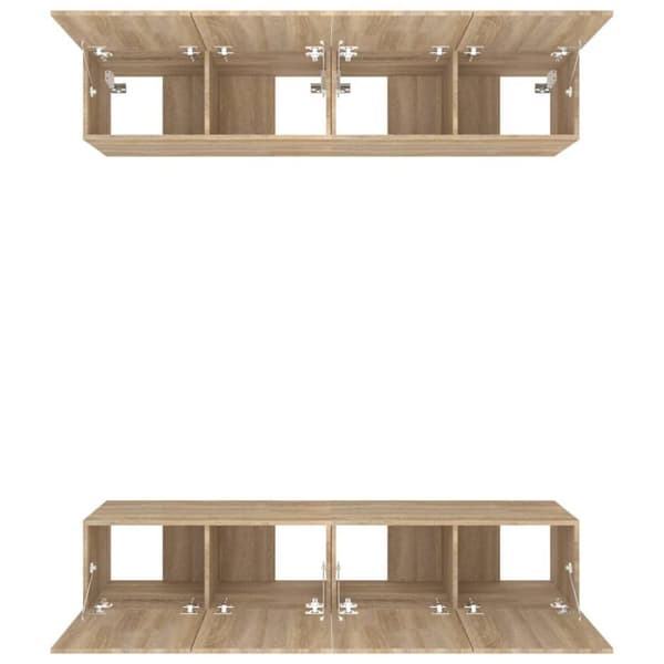 vidaXL TV-benker 4 stk sonoma eik 80x30x30 cm konstruert tre