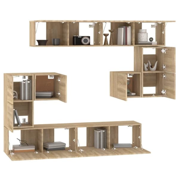 vidaXL Väggmonterad tv-bänk somona-ek 37x37x72 cm konstruerat trä