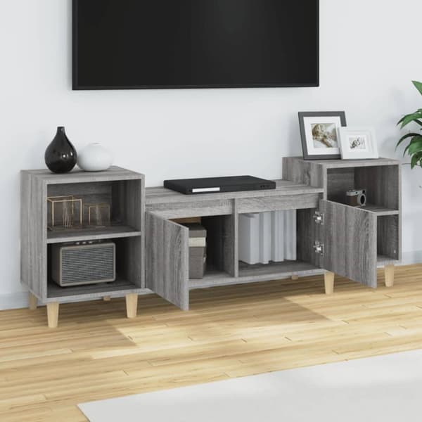 vidaXL TV-benk grå sonoma 160x35x55 cm konstruert tre