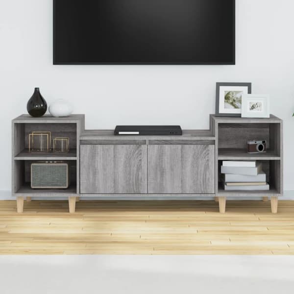 vidaXL TV-benk grå sonoma 160x35x55 cm konstruert tre