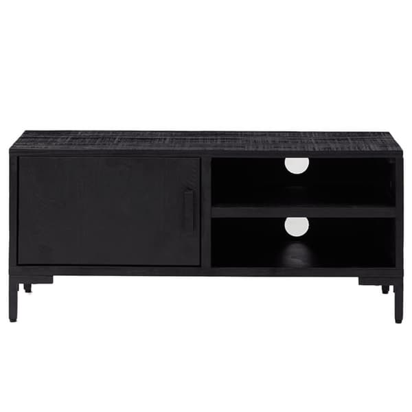 vidaXL Tv-bänk svart 90x30x40 cm massiv furu