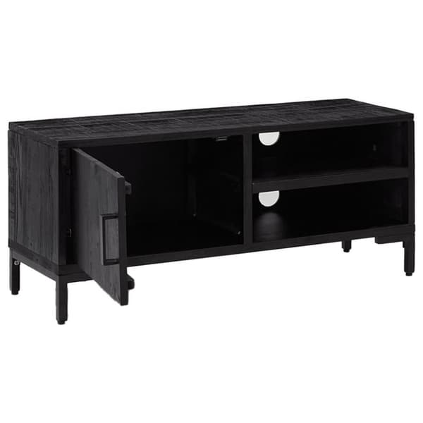 vidaXL Tv-bänk svart 90x30x40 cm massiv furu