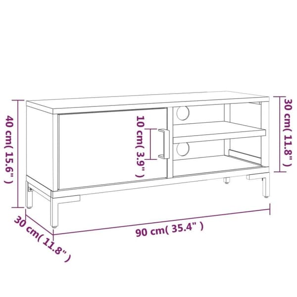 vidaXL Tv-bänk svart 90x30x40 cm massiv furu