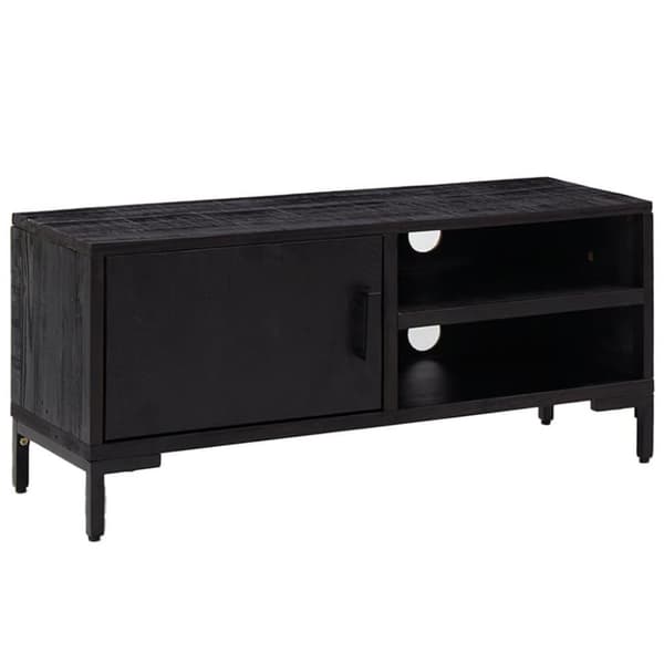vidaXL Tv-bänk svart 90x30x40 cm massiv furu