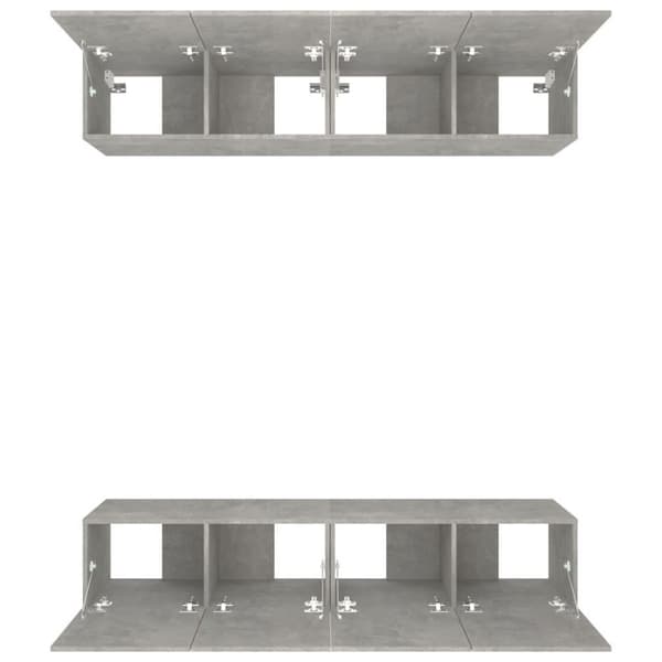 vidaXL TV-benker 4 stk betonggrå 80x30x30 konstruert tre