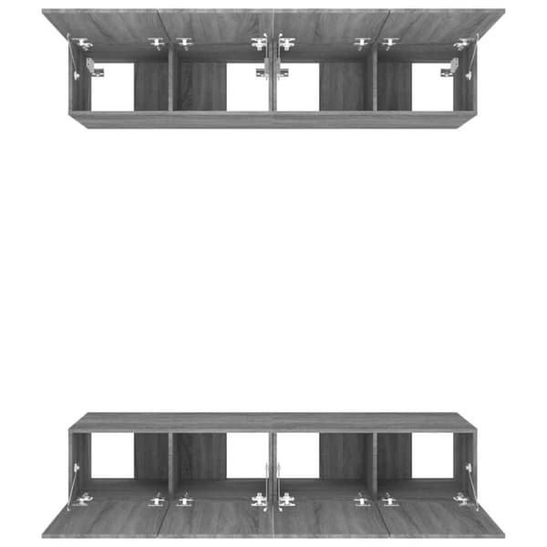 vidaXL TV-benker 4 stk grå sonoma 80x30x30 cm konstruert tre