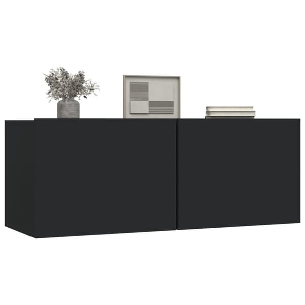 vidaXL TV-benker 2 stk svart 80x30x30 cm konstruert tre