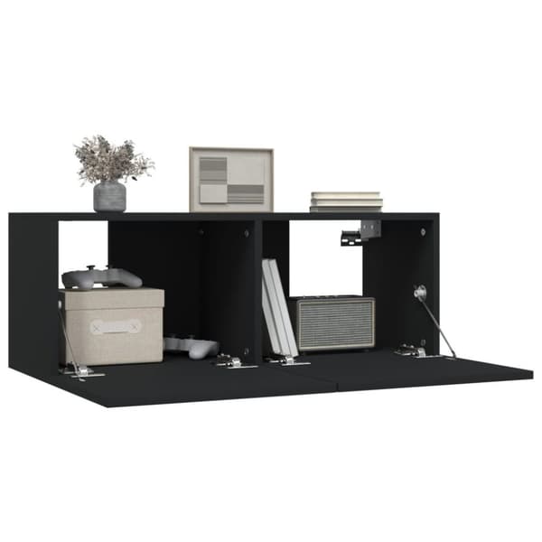 vidaXL TV-benker 2 stk svart 80x30x30 cm konstruert tre