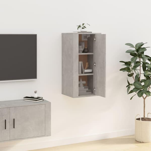 vidaXL væghængt tv-skab 40x34,5x80 cm betongrå