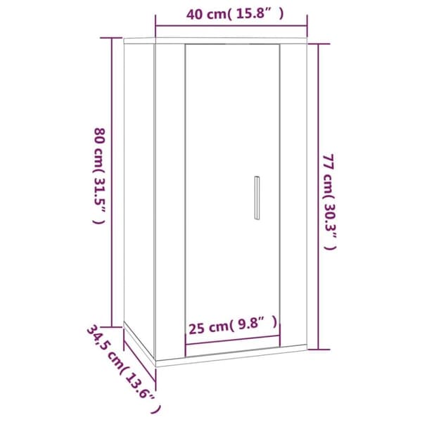 vidaXL væghængt tv-skab 40x34,5x80 cm betongrå