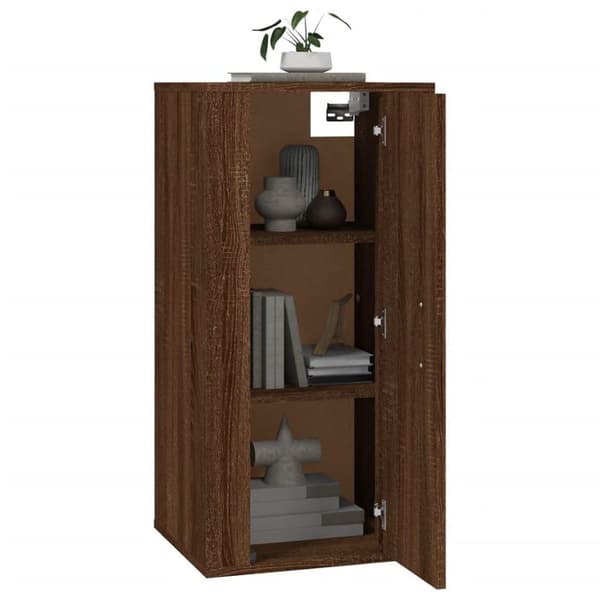 vidaXL væghængt tv-skab 40x34,5x80 cm brun egetræ