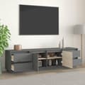 Miniatyrbillede 3 af 11: vidaXL tv-bord 176x37x47,5 cm massivt fyrretræ grå